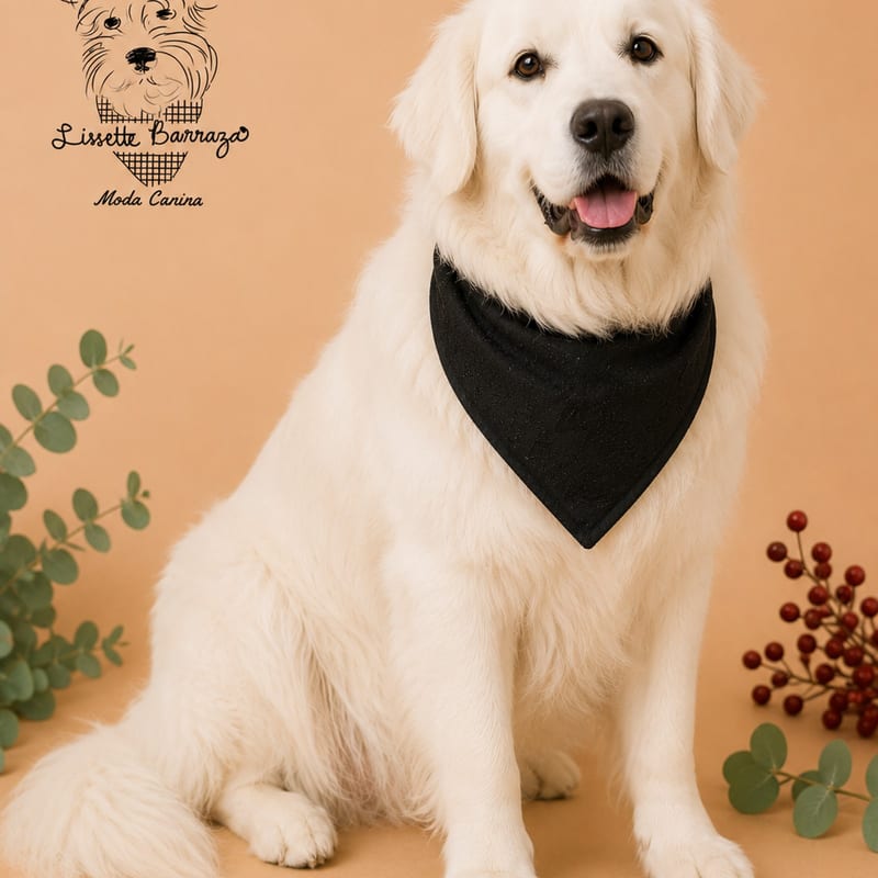 Black Floral Jacquard Bandana, for your dog